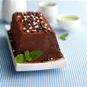 Terrina de chocolate con coulis de melón 02. Receta disponible