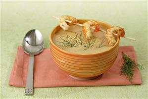 Sopa de gambas. Receta disponible.