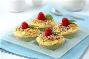 Tartaletas de crema de mango. Receta disponible.