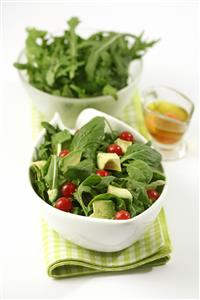 Ensalada de hojas verdes. Receta disponible.