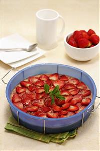 Puding de fresas. Paso a paso disponible. Receta disponible.