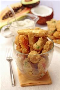 Tempura tropical al curry. Receta disponible TR