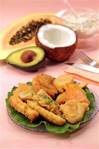 Tempura tropical al curry. Receta disponible TR