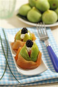 Higos con salmón. Receta disponible.