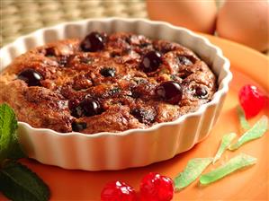 Tortilla dulce de guindas. Receta disponible.                                  