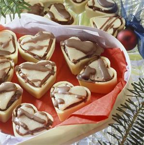 Cherry truffle hearts in a gift box