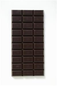 A bar of dark chocolate