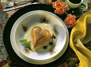 Heart-shaped Chocolate Pudding