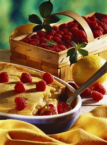 Yogurt Bake with Raspberries