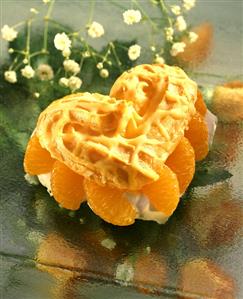 Choux pastry mandarin hearts