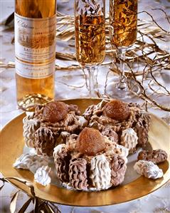 Chestnut mousse meringue tart