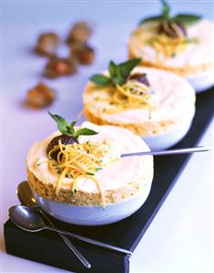 Iced mango souffles