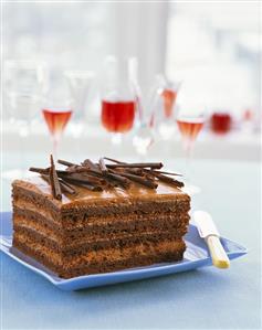 Chocolate mousse gateau with rum