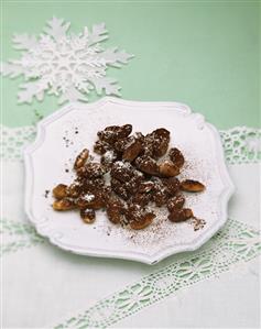Chocolate almonds with cocoa coating