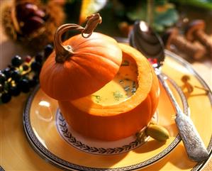 Pumpkin soup served in a Golden Nugget pumpkin (3)