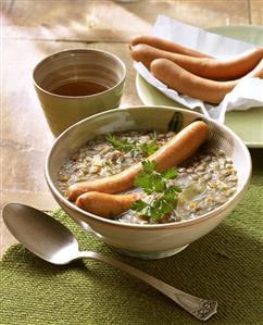 Lentil soup with Frankfurter sausage (2)