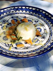Lemon pudding with pumpkin compote, Middle East