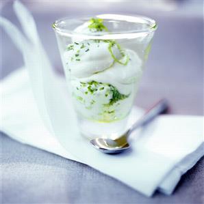 Ice-cooled lime mousse
