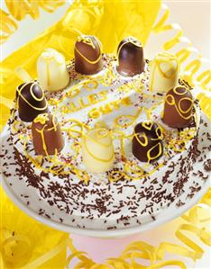 Chocolate marshmallow cake for child's birthday