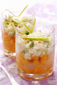 Scallop tartare with mango and lime