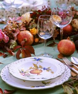 Pomegranate, fig, Boston ivy (Parthenocissus)