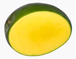 Mango with a piece cut off