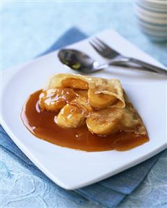 Pancake with banana filling