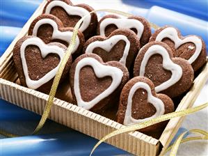 Pfefferkuchen hearts ('pepper cake', a kind of Lebkuchen)