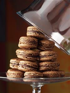 Chocolate macarons (filled macaroon biscuits)