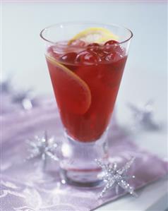 Campari Kirsch with slices of lemon