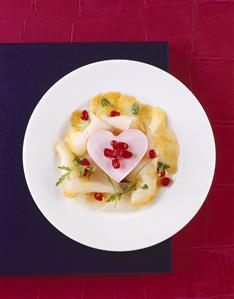 Smoked halibut, heart-shaped beetroot and horseradish mousse