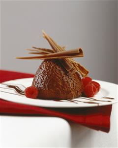 Mousse au chocolat with fresh raspberries