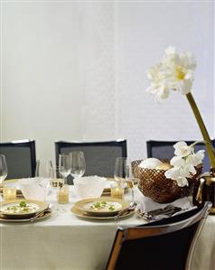 Festive table with soup (Christmas)