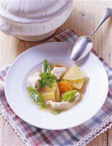 Chicken soup with swedes