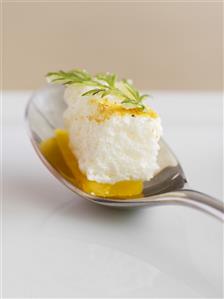 Mango with beaten egg white