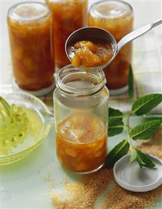 Home-made apricot and orange jam