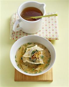 Soup with Maultaschen (filled pasta squares)