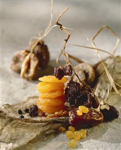 Still life with dried fruit