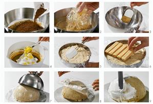 Making a coffee and orange dome cake