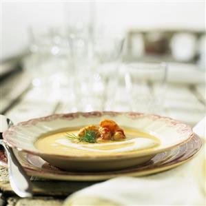 Creamy crayfish tail soup