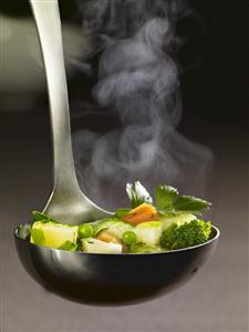 Ladle full of vegetable stew