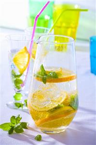 Lemonade with orange and lemon slices