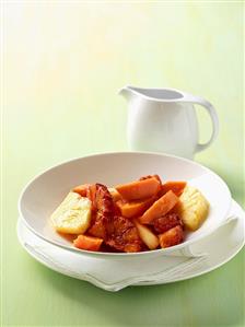 Papaya, blood orange and pineapple salad