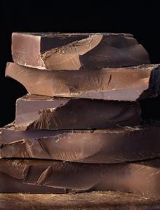Pieces of chocolate, stacked