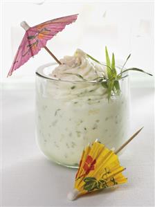 Melon soft ice cream with tarragon