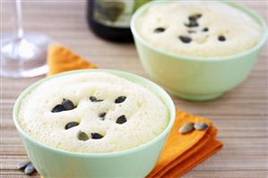 Pumpkin foam soup with pumpkin seeds