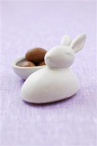 Chocolate Easter eggs and an Easter Bunny