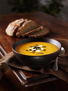 Pumpkin soup with bread