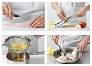 Preparing redfish fillets with apples. Receta disponible TR
