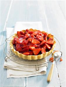 Chocolate and strawberry tart